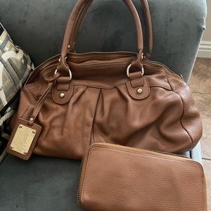 Brown Marciano leather bag and wallet